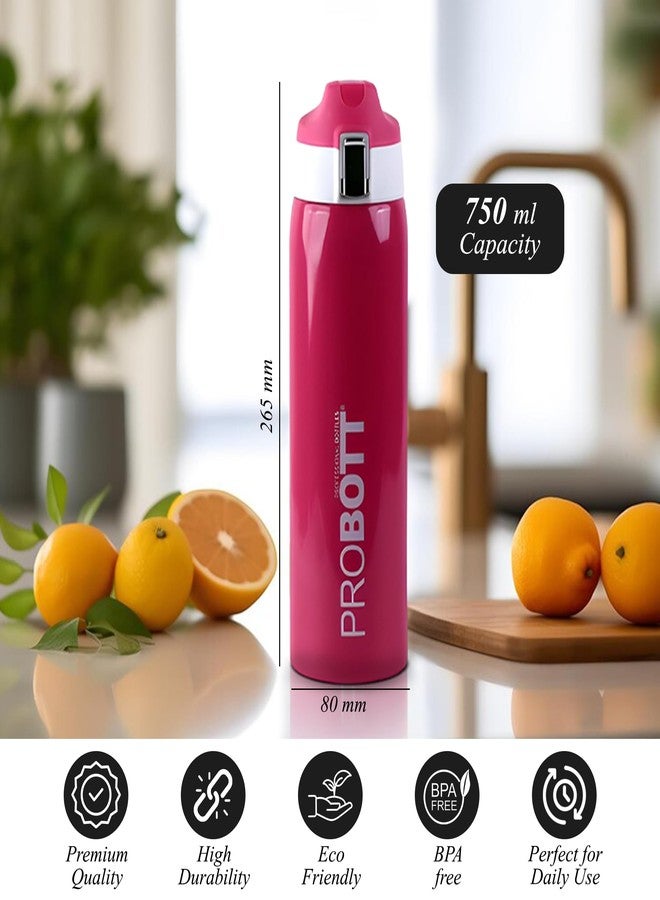 Probott Icon 750 ml Thermosteel Vacuum Insulated Double Walled Thermos Flask 0.75 Litre, Pink | Flip Top Cap | Leakproof | Gym | Sports | Office | Home | Kitchen | Travel | Water, Tea, Coffee, Shakes - Image 5